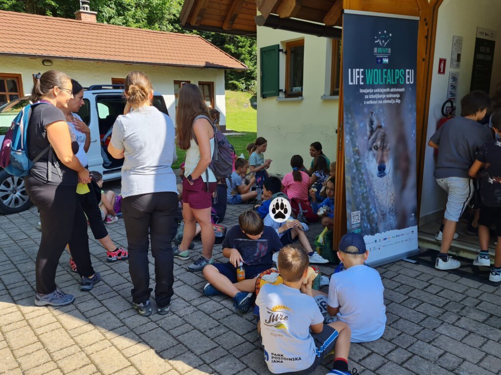 Schulkinder aus Slowenien besuchten die Wälder von Snežnik - Life Wolfalps EU