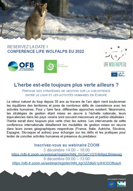 Quatrième Conférence Internationale LIFE WolfAlps EU - France - Life Wolfalps EU