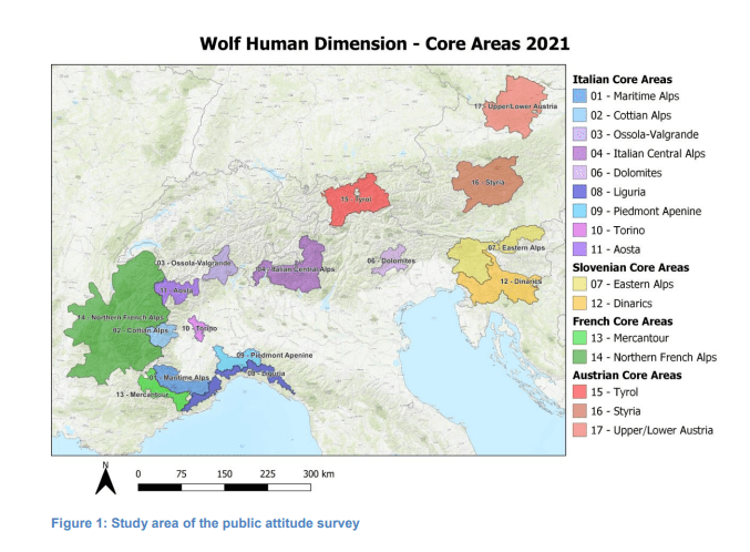 Die Einstellung der Bevölkerung zum Wolf und dessen Schutz in den Alpen im Jahr 2021 - Life Wolfalps EU